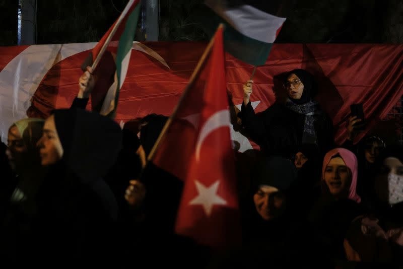 Pro-Palestinian protest near the U.S. Consulate in Istanbul