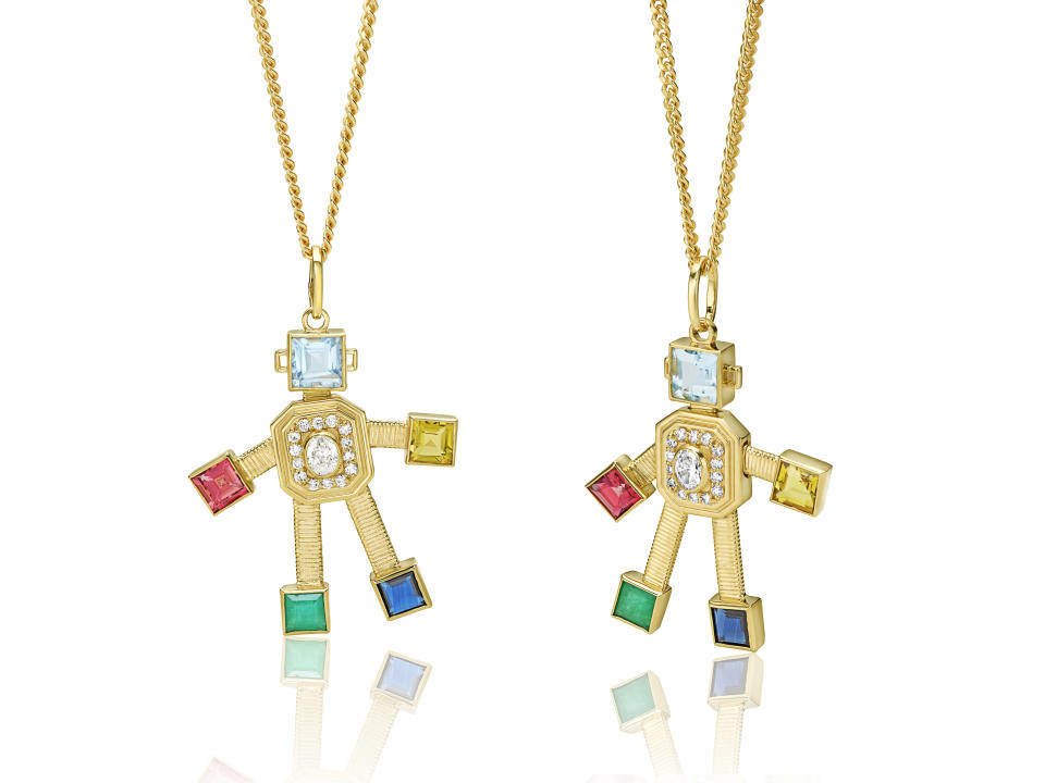 Van Gem-set and Diamond Robot Pendants