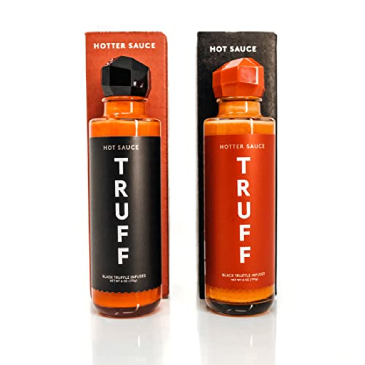 TRUFF Original and Hotter Black Truffle Hot Sauce 2-Pack Bundle, Gourmet Hot Sauce Set, Black Truffle and Chili Peppers, Gift Idea for the Hot Sauce Fans, An Ultra Unique Flavor Experience (6 oz, 2 count with Premium Box) (AMAZON)