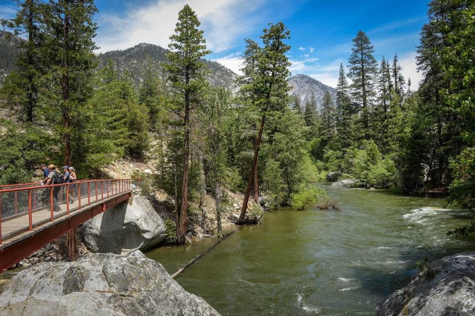 In this file photo, the south fork of the Kings River shows a strong current from the spring snow melt as it flows along the River Trail at Kings Canyon National Park’s Cedar Grove on Friday, June 7, 2019.