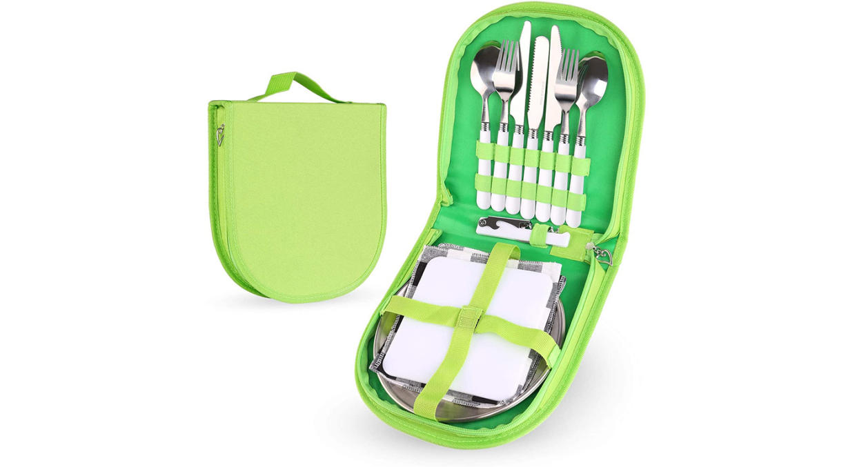 Odoland Stainless Steel Camping Cutlery Set