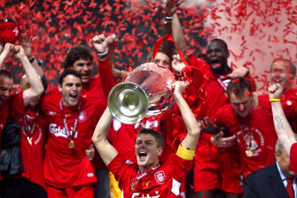 Back again: Istanbul will host the final 15 years after Steven Gerrard and Liverpool lifted the Champions League