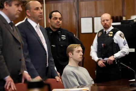 James Harris Jackson, who allegedly travelled to New York City and fatally stabbed an African-American man in an racially motivated attack, appears in State Supreme Court in New York City, U.S. April 5, 2017. REUTERS/Brendan McDermid