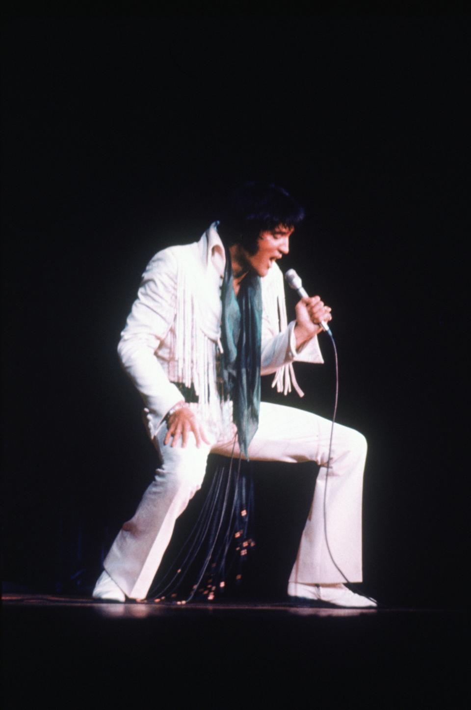 Elvis Presley onstage as shown in “Elvis: That’s The Way It Is” film.