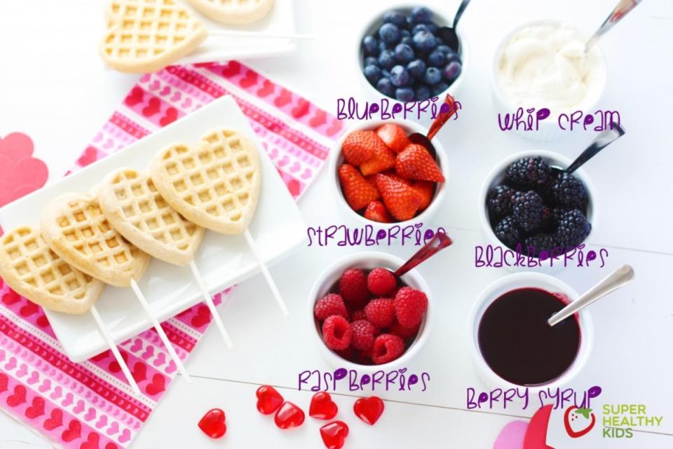 <p>Super Healthy Kids</p><p>The kids will love this hand-on, interactive Valentine's breakfast.</p><p><strong>Get the recipe: <a href="http://www.superhealthykids.com/valentines-waffle-bar-kids/" rel="nofollow noopener" target="_blank" data-ylk="slk:Valentine's Waffle Bar;elm:context_link;itc:0;sec:content-canvas" class="link ">Valentine's Waffle Bar</a></strong></p>