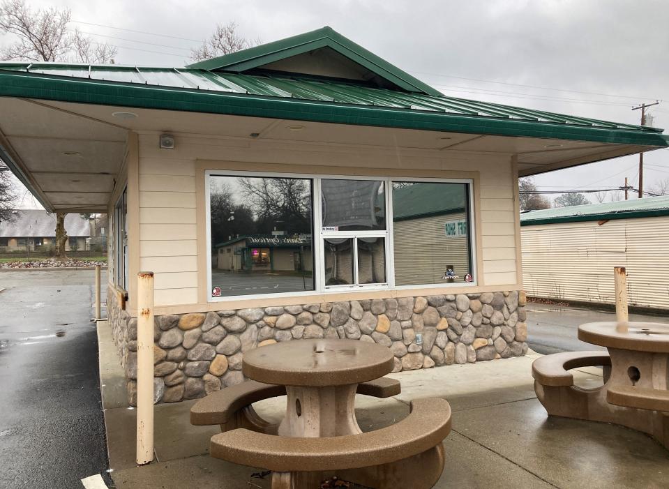 The former From the Hearth coffee kiosk in the city of Shasta Lake.