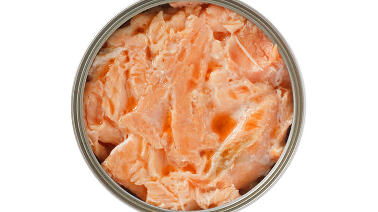 open can of salmon