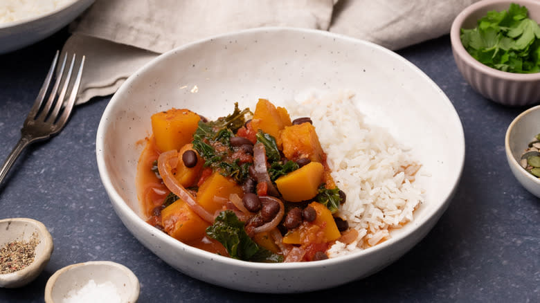 pumpkin and black bean casserole