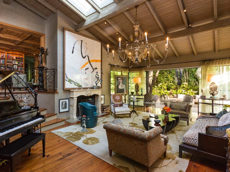 The spacious living room inside J.Lo's Bel Air home.