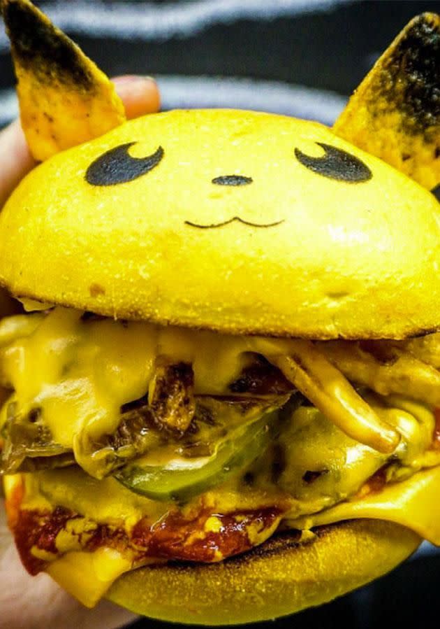 The Pikachu burger. Photo: Instagram/downnout_