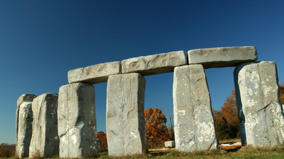 <p>Stop in Natural Bridge, Virginia., to see a <a href="http://thefoamhenge.com/" rel="nofollow noopener" target="_blank" data-ylk="slk:Foamhenge;elm:context_link;itc:0;sec:content-canvas" class="link ">Foamhenge</a>: A full-size replica of Stonehenge made entirely out of Styrofoam.</p>