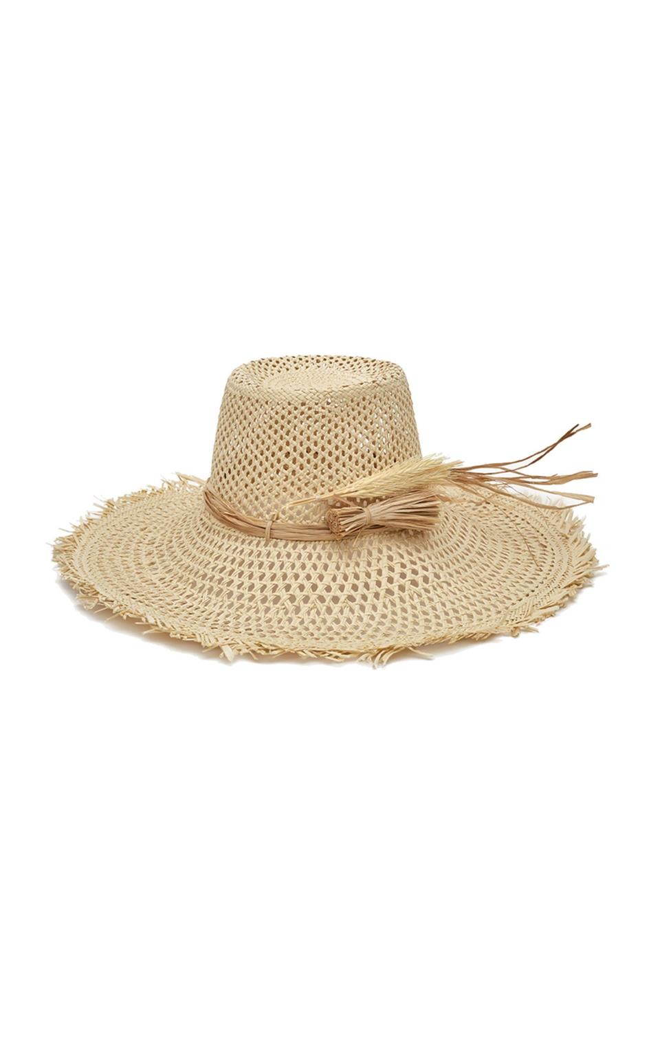 31) Embellished Frayed Straw Hat