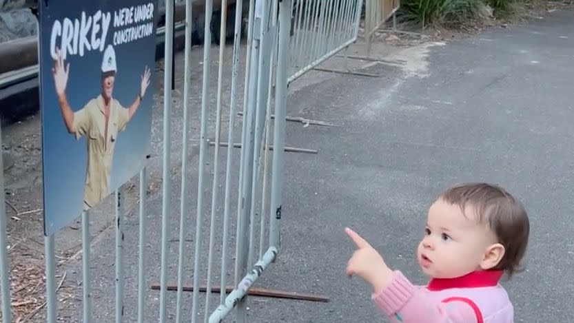 Bindi Irwin's Daughter Grace Points Out 'Grandpa Crocodile' Steve Irwin on Australia Zoo Sign