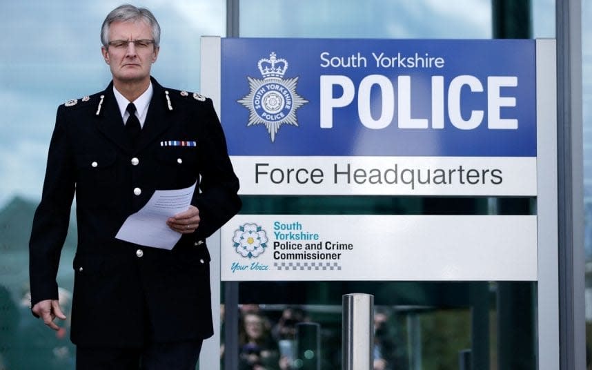 Former South Yorkshire Police Chief Constable David Crompton outside the Force's headquarters - 2016 Getty Images