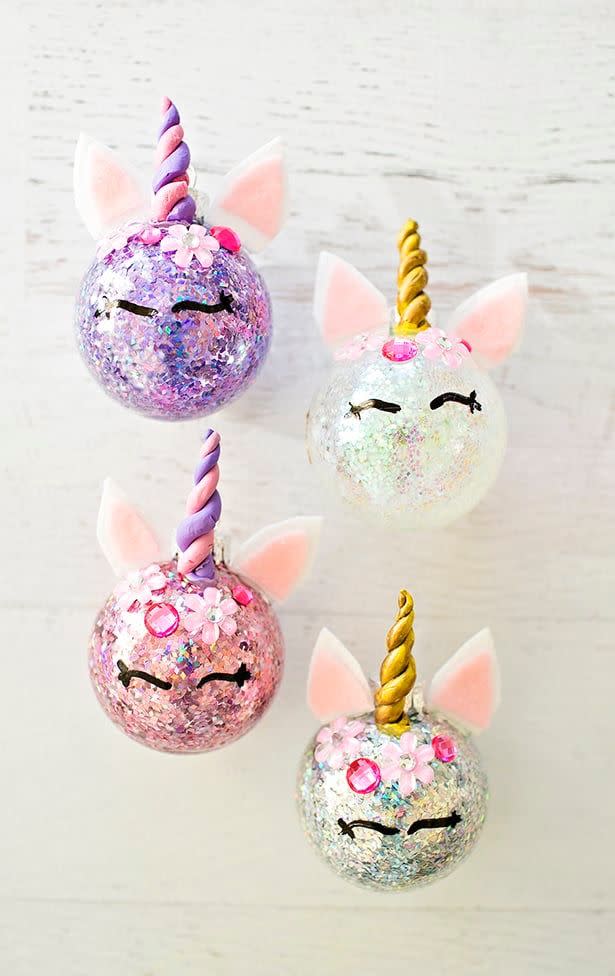 DIY Glitter Unicorn Ornament