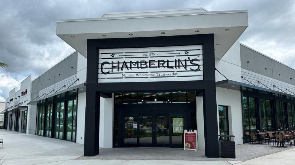 Chamberlin’s, an organic and natural foods grocery, shown 7/1/2024, opened in June in Lakewood Ranch’s Center Point, 6574 University Parkway.