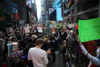 <p>People gather in Times Square in New York City in the “I am a Muslim too” rally on Feb. 19, 2017. (Gordon Donovan/Yahoo News) </p>