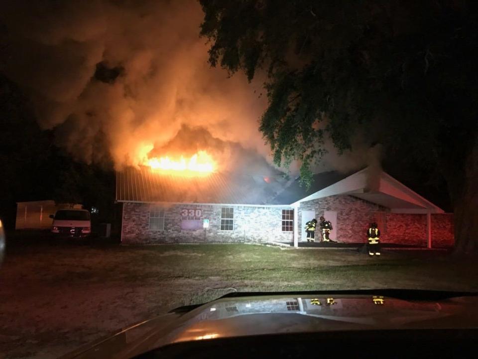 The building for Obedience In Faith Ministry burned down Tuesday morning after a fire consumed the attic. Escambia County Fire Rescue says the building is a "total loss."