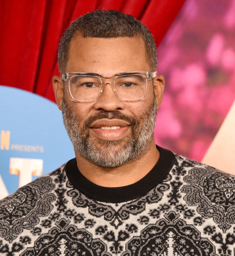 Close-up of Jordan Peele on the red carpet