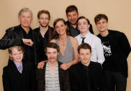 NEW YORK, NY - APRIL 23: (L-R) Daniel Frandson, Scott Glen, Johnny Lewis, Alison Elliott, director Jaffe Zin, Brad Henke, Kyle Gallner, Will Estes and Matthew Gray Gubler visit the Tribeca Film Festival 2011 portrait studio on April 23, 2011 in New York City. (Photo by Larry Busacca/Getty Images for Tribeca Film Festival)