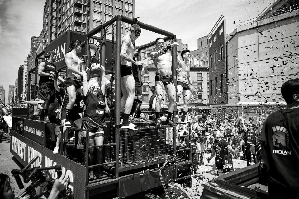 See the designer’s fun-filled Pride parade float with an exclusive photo diary.