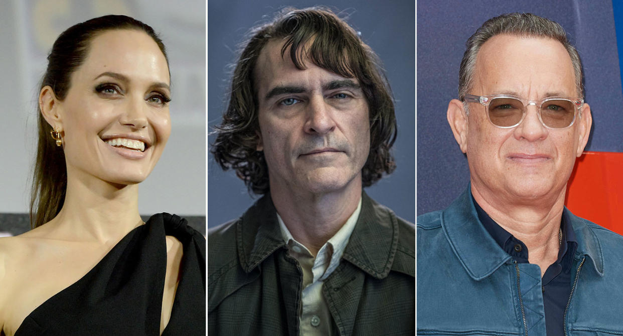 Angelina Jolie, Joaquin Phoenix and Tom Hanks don't watch their own films (Getty/AP/Warner Bros.)