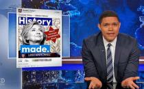 <p>Noah ha utilizado la campaña de Trump como material para <i>The Daily Show</i>, a menudo refiriéndose a las payasadas que hace el candidato en las redes sociales. "Trump retwittea algo y dice que fue una confusión. Retwittea dos veces y dice que es malo en Twitter. Pero, en un punto, es sólo racista”, dijo, al referirse al hábito de Trump de retwittear mensajes racistas. “Usted puede estar tratando de ser como un silbato para perros para un cierto grupo de gente, pero que se entienda que su mensaje está llegando a todos nosotros. Es un silbato normal, y es racista”, dijo. </p>