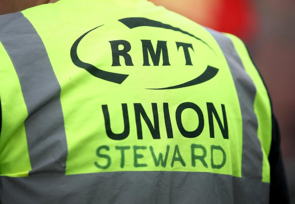 An RMT union steward (Simon Marper/PA) (PA Wire)