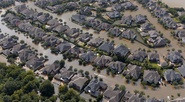 PICTURED: Flooding caused by Hurricane Harvey.