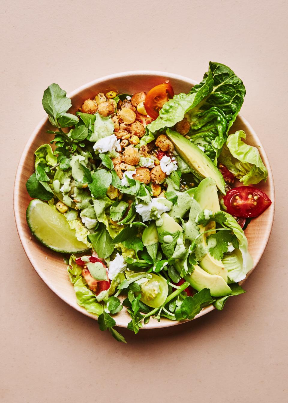 Corn & Chickpea Bowl with Miso-Jalapeño Tahini