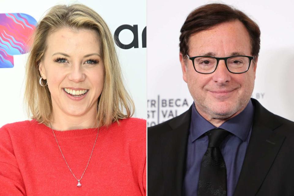 <p>Michael Tullberg/Getty; Mike Coppola/Getty</p> Jodie Sweetin in 2024; Bob Saget in 2021