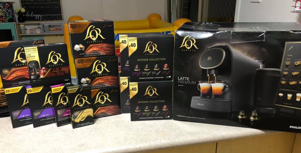 L'OR coffee pods with free coffee machine