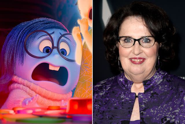 <p>Walt Disney Studios Motion Pictures; Kevin Winter/Getty </p> Sadness in 'Inside Out 2'; Phyllis Smith