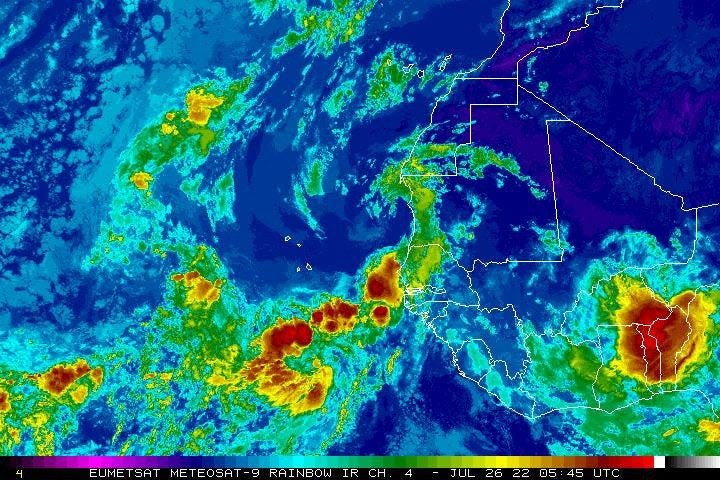Tropical conditions in the Atlantic basin 6 a.m. July 26, 2022.