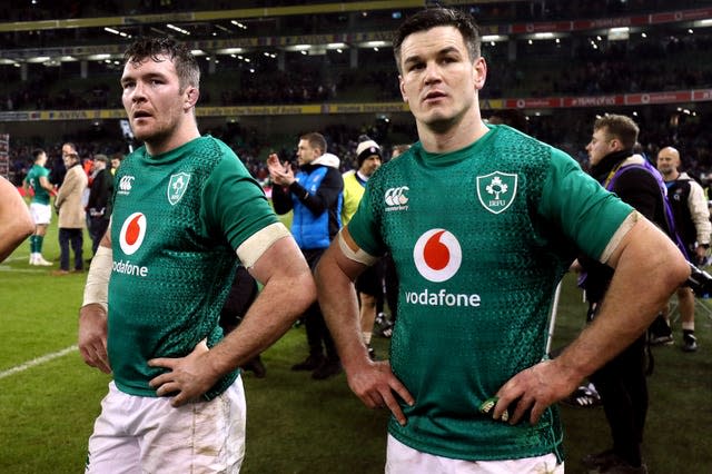 Ireland’s Peter O’Mahony, left, and captain Johnny Sexton, right, this week signed contract extensions