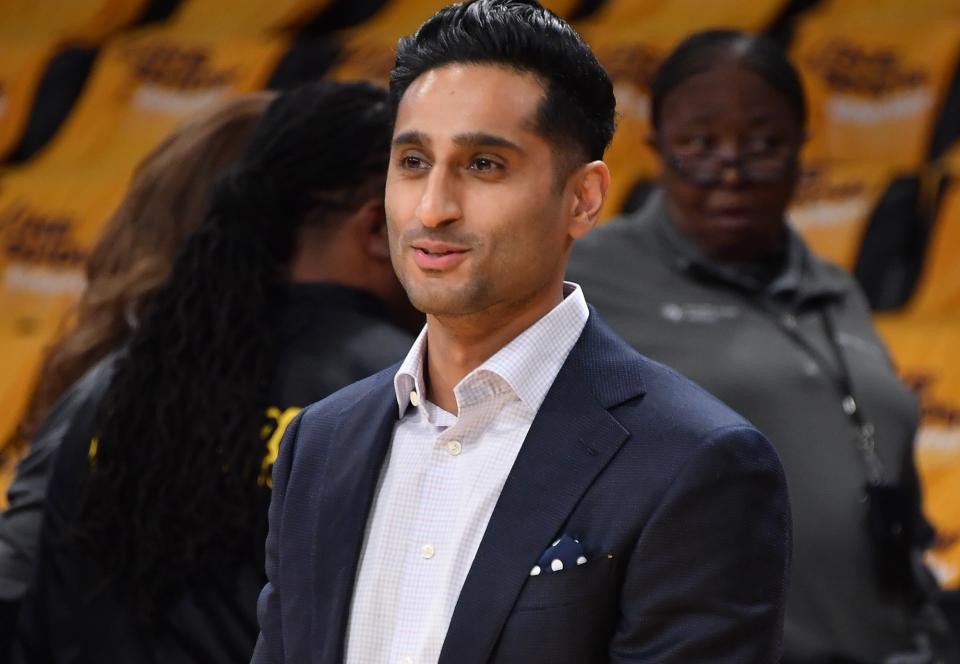 Shams Charania is moving to ESPN after Adrian Wojnarowski left the network. (Allen Berezovsky/Getty Images)