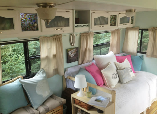 <body> <p>... a plush daybed, fresh flooring, a cabinet makeover, and a massive <a rel="nofollow noopener" href=" http://www.bobvila.com/use-every-inch/12281-16-sneaky-storage-ideas/slideshows?bv=yahoo" target="_blank" data-ylk="slk:storage" class="link ">storage</a> overhaul. Now the couple can live simply and snugly in their roving retreat.</p> <p><strong>Related: <a rel="nofollow noopener" href=" http://www.bobvila.com/simplicity-at-its-finest/48325-8-tiny-homes-you-can-buy-for-the-price-of-a-luxury-car/slideshows?bv=yahoo" target="_blank" data-ylk="slk:8 Tiny Homes You Can Buy for the Price of a Luxury Car" class="link ">8 Tiny Homes You Can Buy for the Price of a Luxury Car</a> </strong> </p> </body>