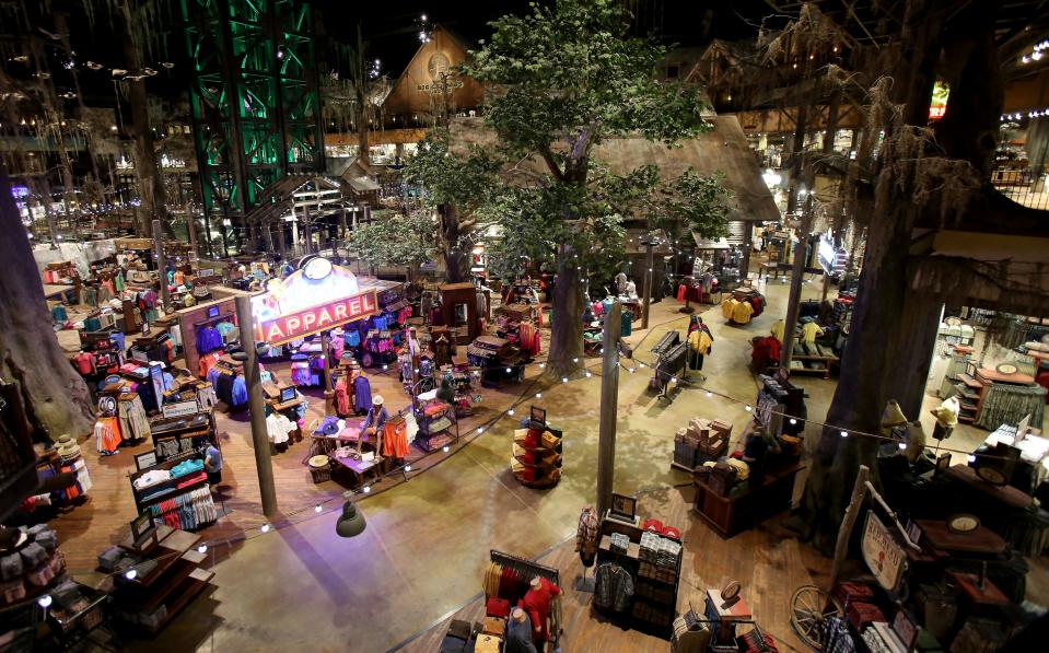 The main floor of Bass Pro Shops at the Pyramid as seen from a second floor landing near the Ducks Unlimited Water Fowl Heritage Center on April 28, 2015.