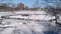 The Idle No More march ended on the Halifax Common with a round dance.