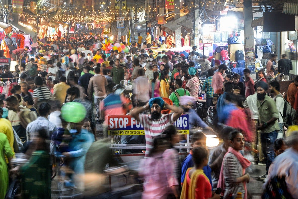 India is set to overtake China as the world’s most populous country by mid-year with almost three million more people, showed UN estimates (AFP via Getty Images)