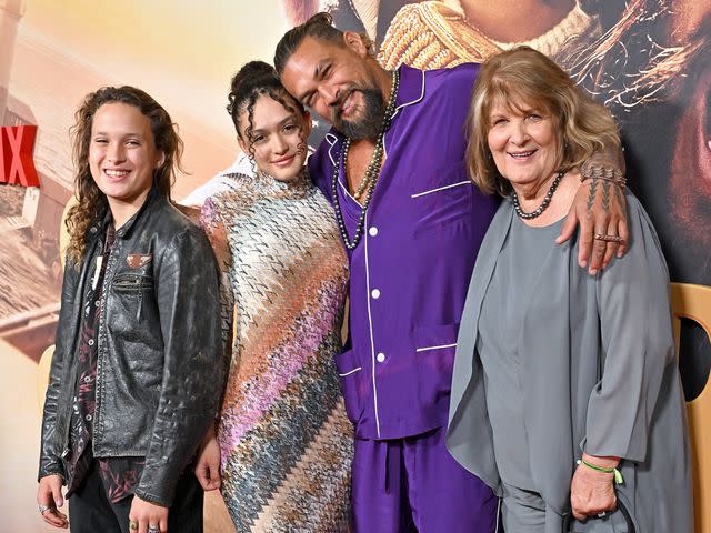 <p>Axelle/Bauer-Griffin/FilmMagic</p> Nakoa-Wolf, Lola, Jason Momoa and the actor's mother Coni Momoa on Nov. 9, 2022.