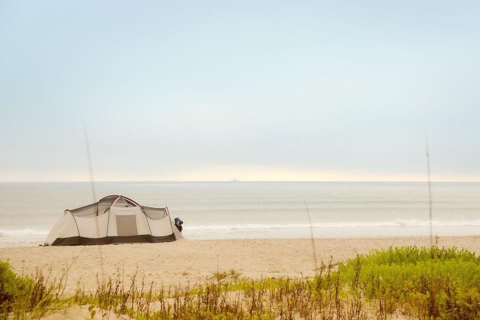 Camping on the beach in Key West, Florida