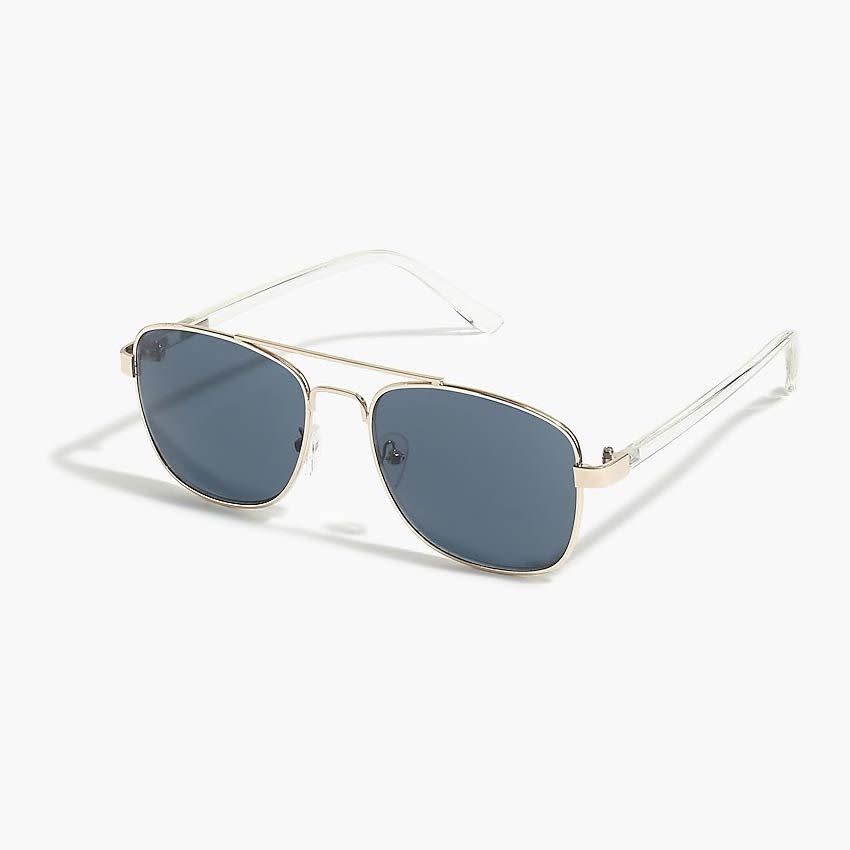 Square-Frame Aviator Sunglasses