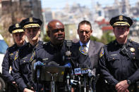 <p>SFPD Assistant Chief Toney Chaplin briefs members of the press regarding a shooting at a UPS packing facility in San Francisco, on June 14, 2017. (Joel Angel Juarez/Anadolu Agency/Getty Images) </p>