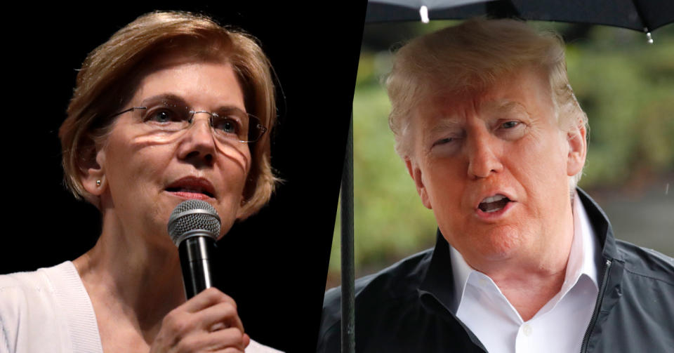 Elizabeth Warren, Donald Trump (Photos: Charles Krupa/AP; Pablo Martinez Monsivais/AP)