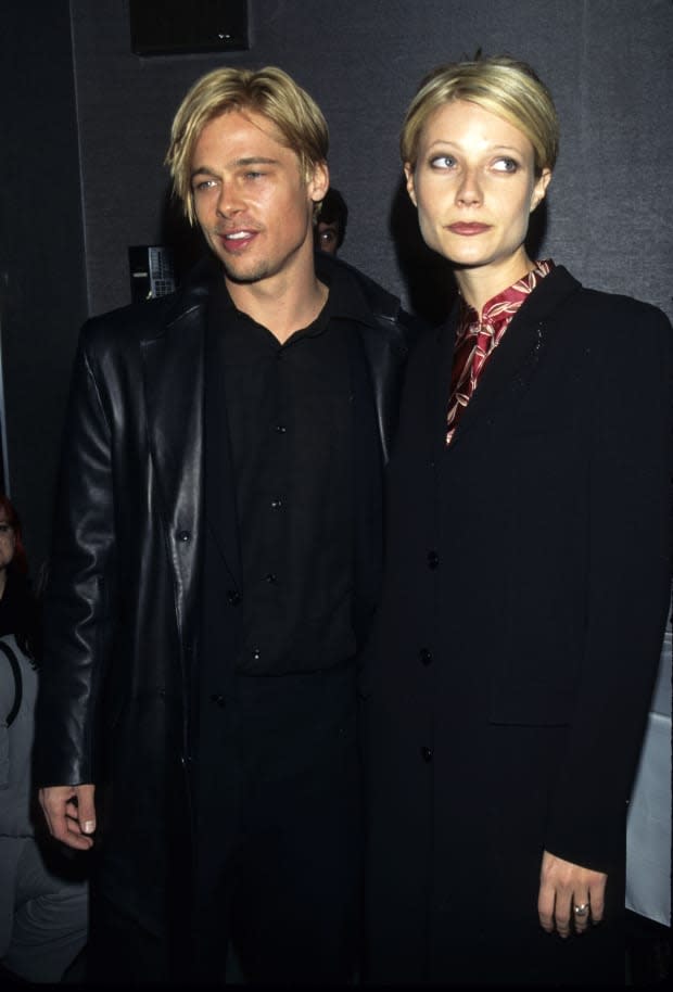 Brad Pitt and Gwyneth Paltrow during "The Devil's Own" premiere at Cinema One in New York City<p><a href="https://www.gettyimages.com/detail/115413839" rel="nofollow noopener" target="_blank" data-ylk="slk:Kevin.Mazur/Getty Images" class="link ">Kevin.Mazur/Getty Images</a></p>