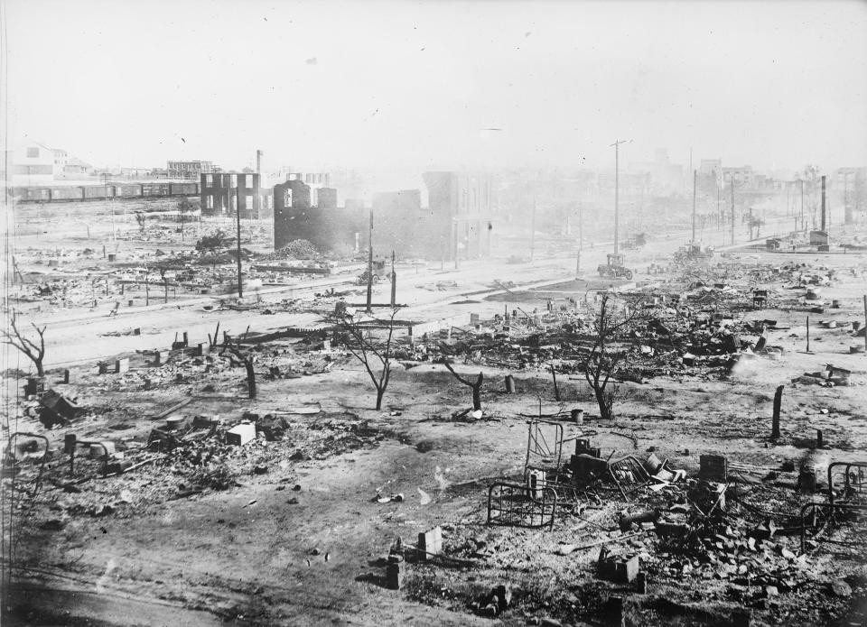 The Greenwood district of Tulsa in 1921, after the Tulsa Race Massacre.<span class="copyright">Library of Congress</span>