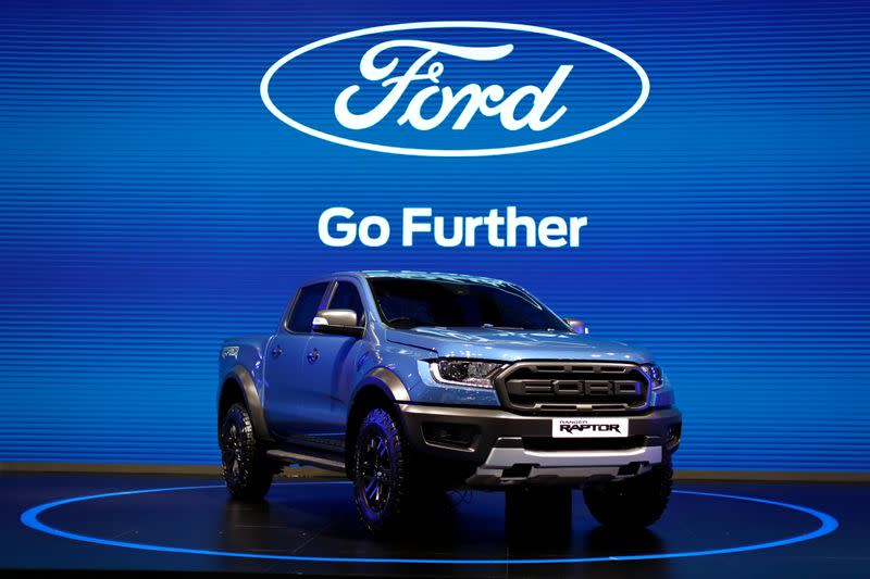 FILE PHOTO: A Ford Ranger Raptor at the Bangkok International Motor Show in July 2020