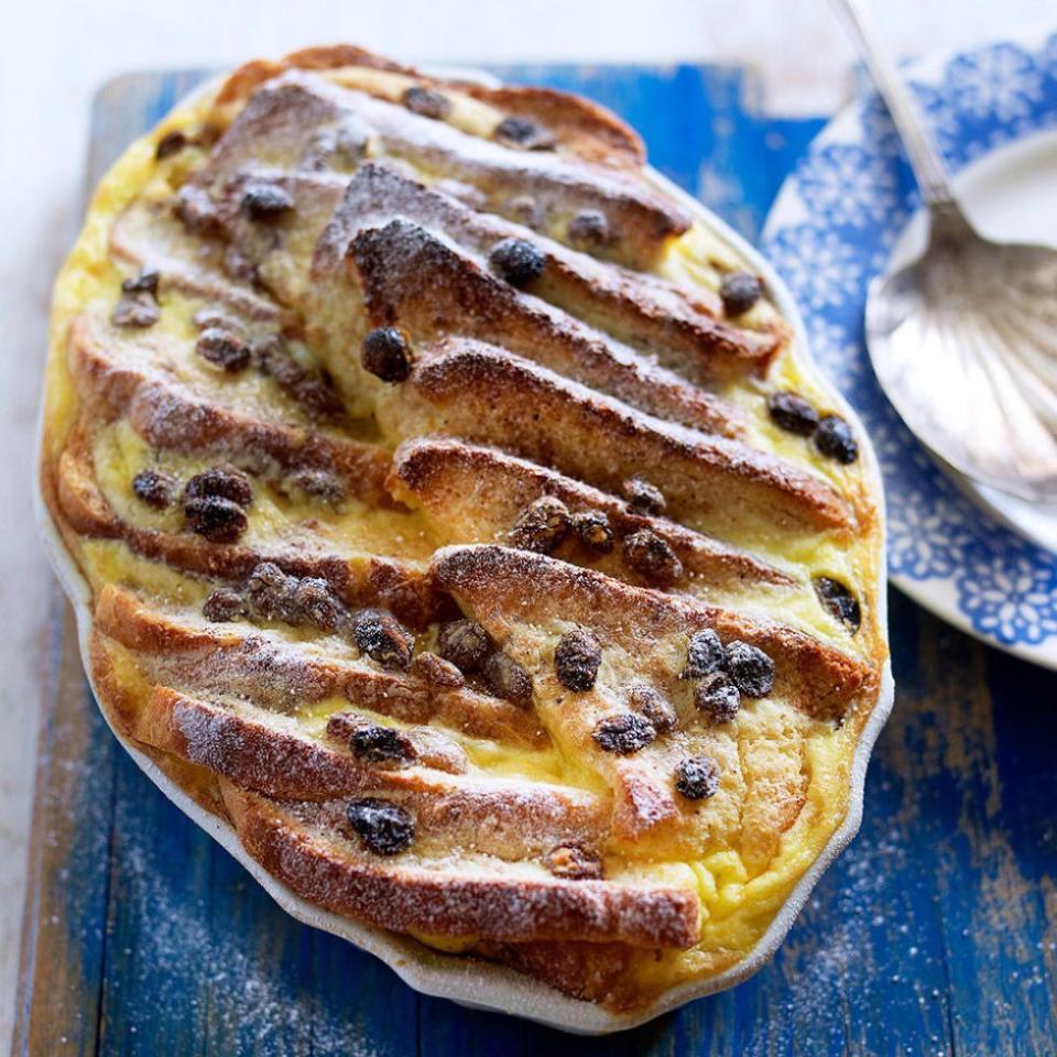 <p>Comforting and perfect for autumn, this is our classic bread and butter pudding recipe.</p><p><strong>Recipe: <a href="https://www.goodhousekeeping.com/uk/food/recipes/a537264/bread-and-butter-pudding/" rel="nofollow noopener" target="_blank" data-ylk="slk:Bread and Butter Pudding;elm:context_link;itc:0;sec:content-canvas" class="link ">Bread and Butter Pudding</a></strong></p>