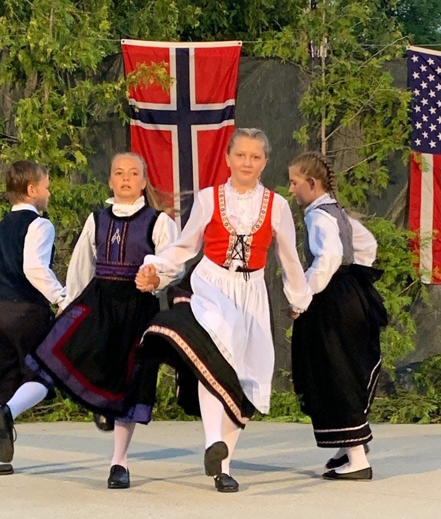 Washington Island youths perform a schottische during the annual Washington Island Scandinavian Fest, which features more than 100 performances by folk dancers of all ages. The festival won a $30,000 grant to send 30 of its dancers to Norway for a week for a cultural learning and exchange program.